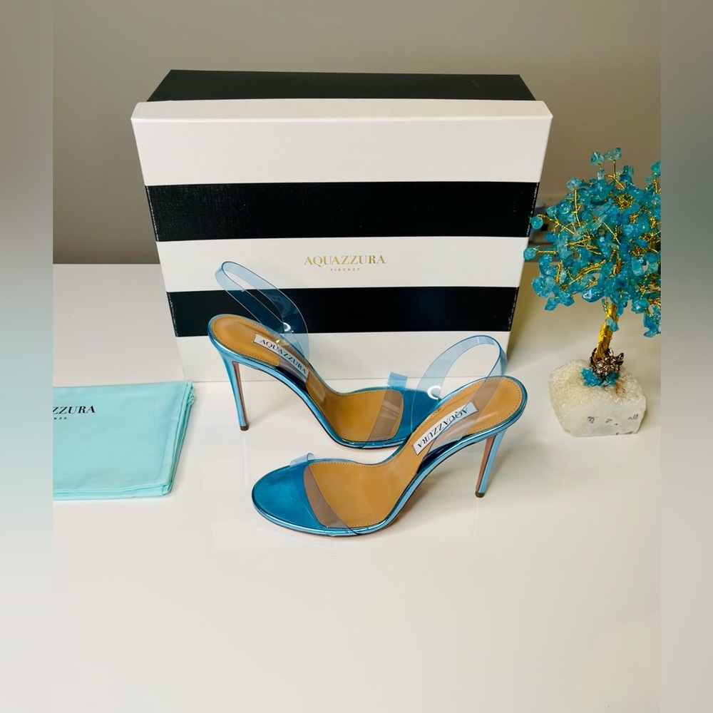 Aquazzura - So Nude PVC Slingback Sandals Ice - 37 (7) - New in Box - Picture 13 of 16